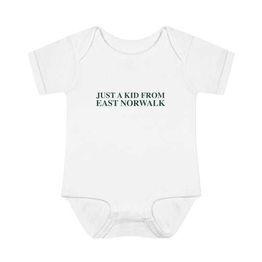 Just a kid from East Norwalk Infant Baby Rib Bodysuit