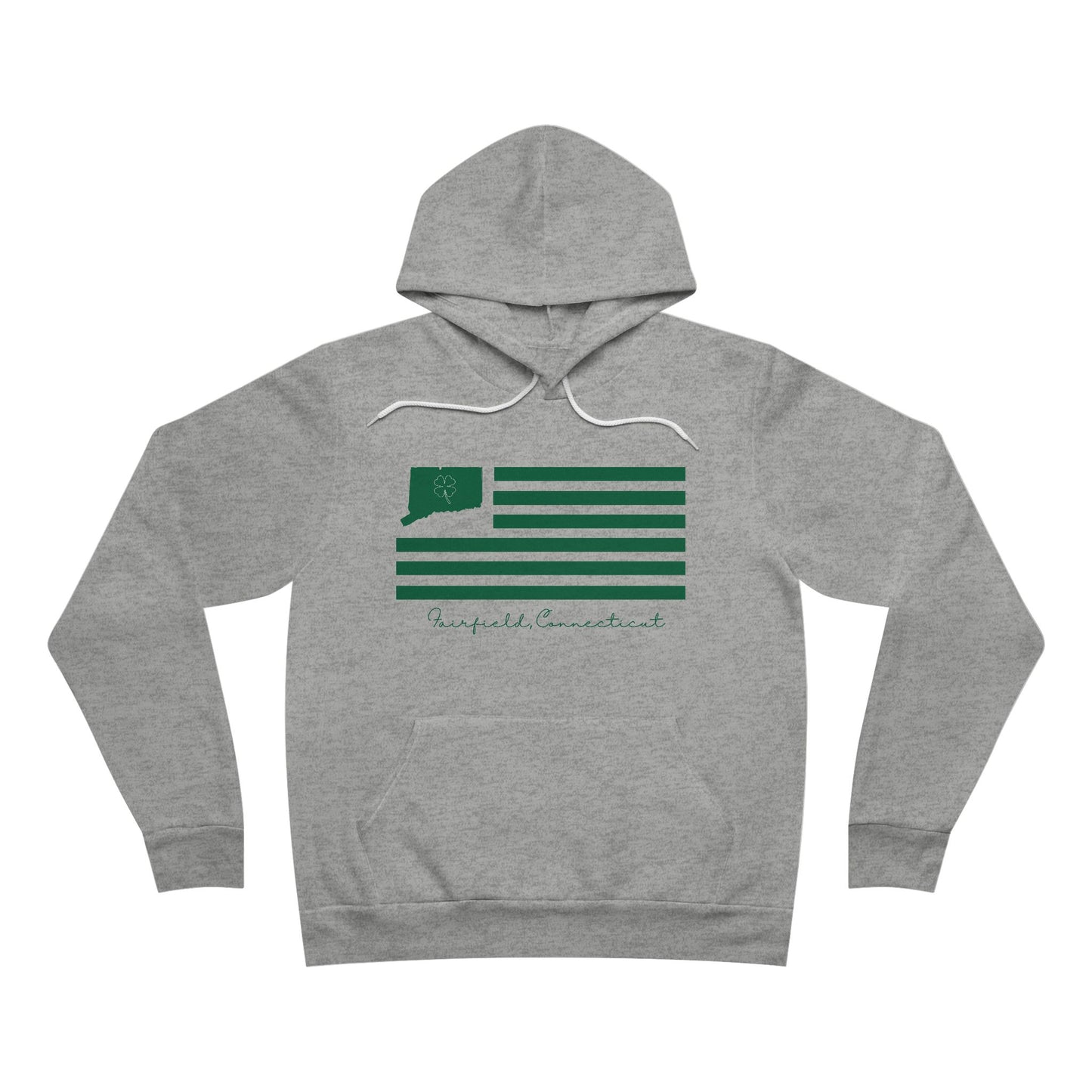 Fairfield Connecticut St Patrick’s Day Flag Unisex Sponge Fleece Pullover Hoodie