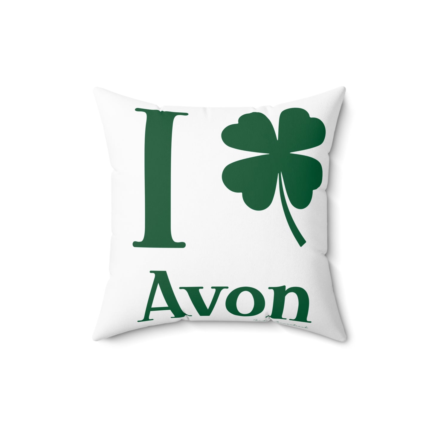 I Clover Avon Spun Polyester Square Pillow