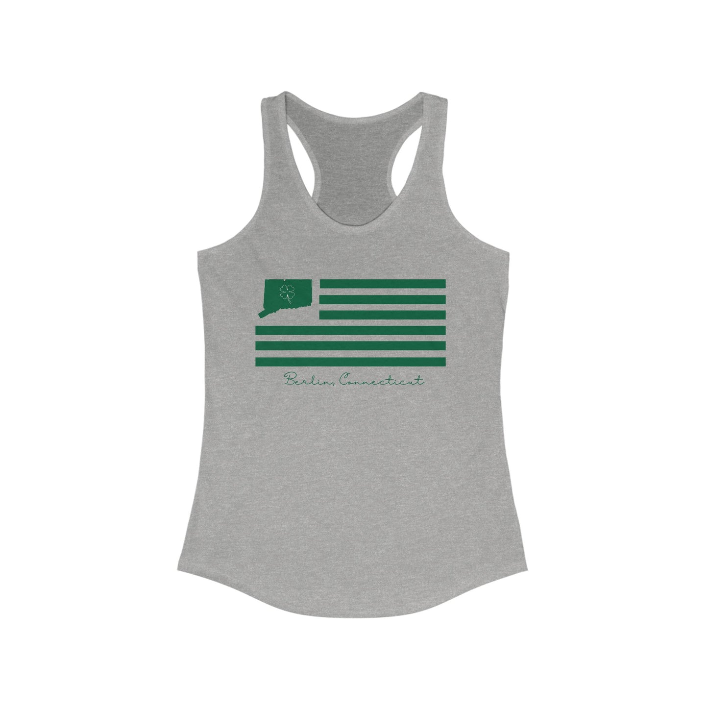 Berlin Connecticut St Patrick’s Day Flag Women's Ideal Racerback Tank Top