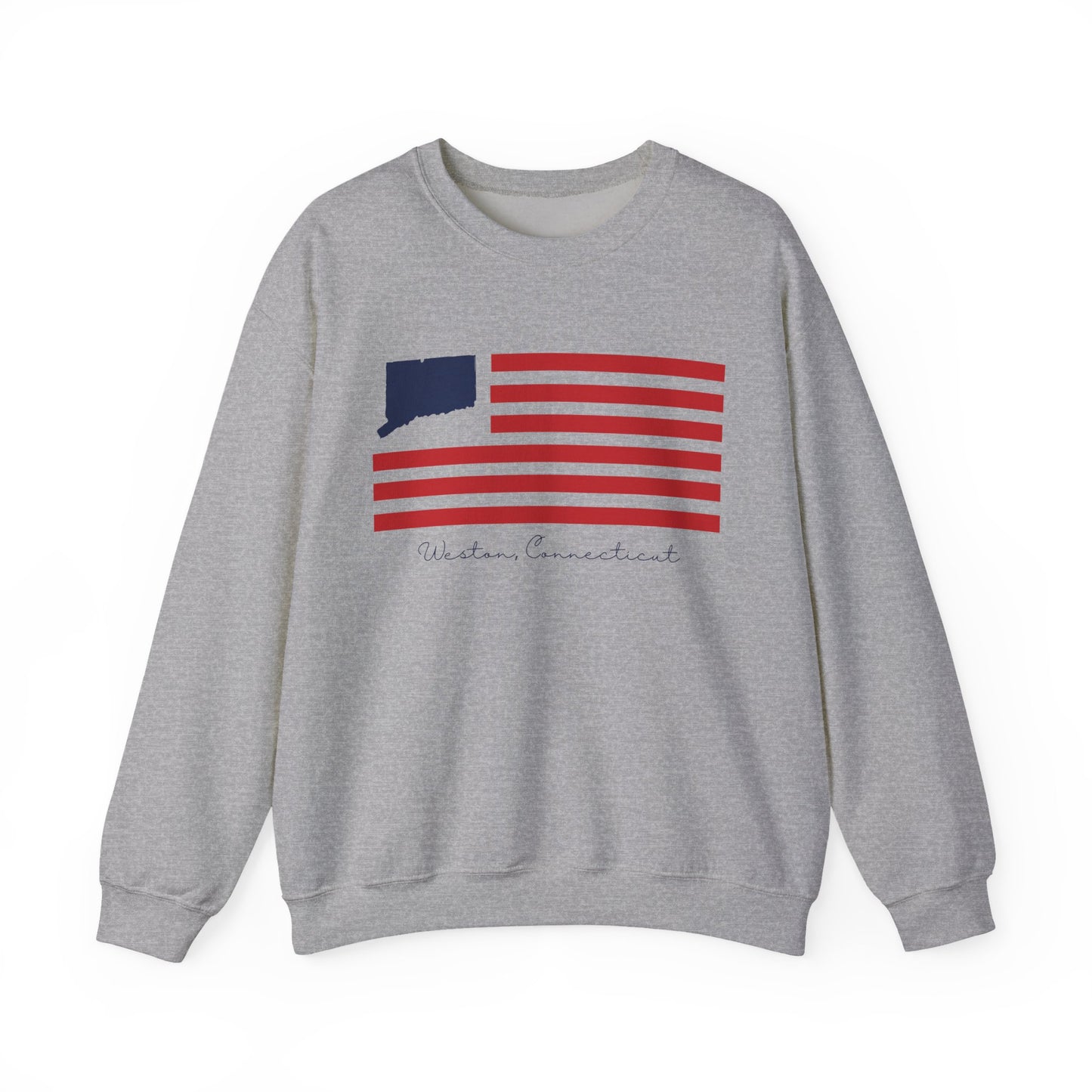 Weston Connecticut Flag Unisex Heavy Blend™ Crewneck Sweatshirt