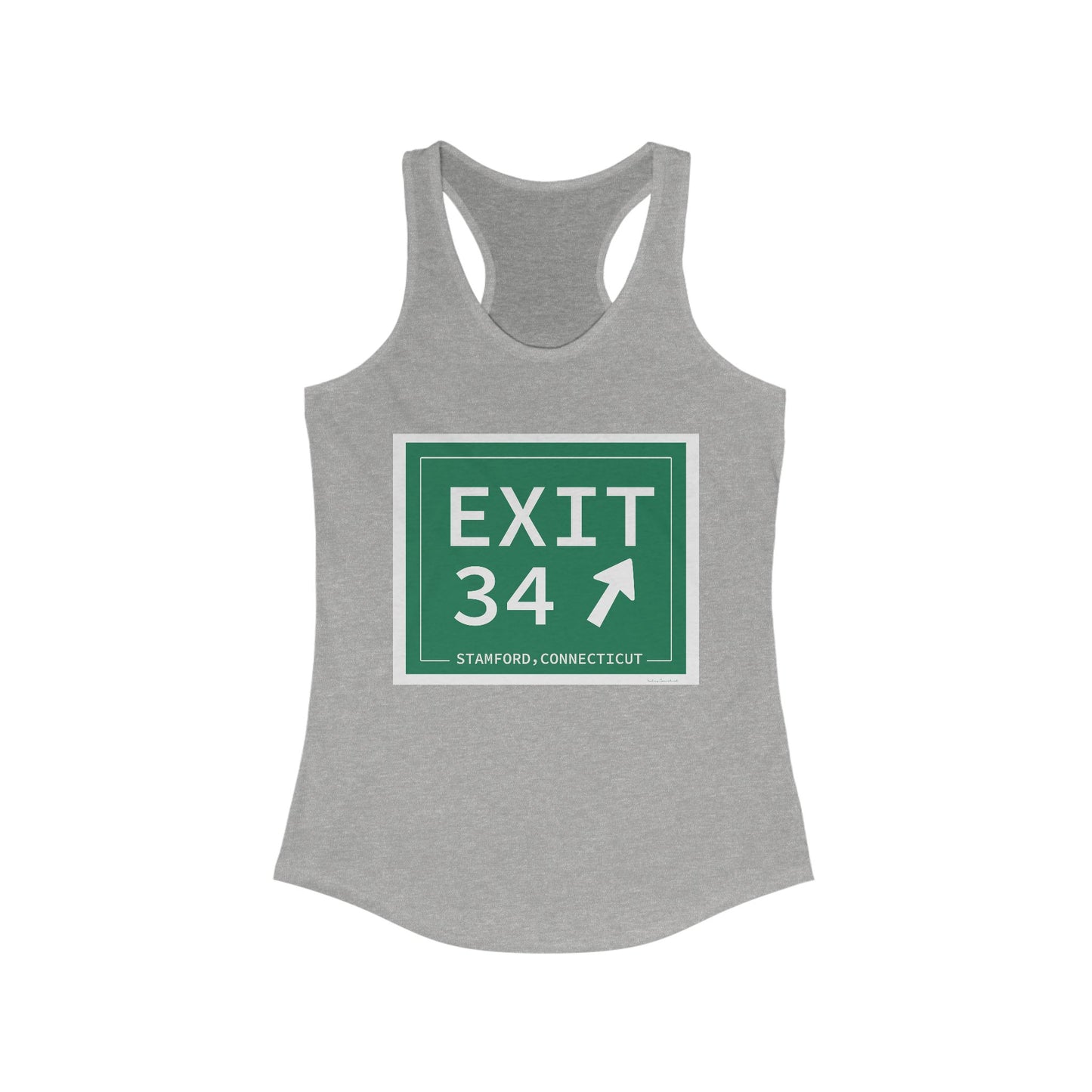 Vintage Exit 34 Merritt Parkway Sign Women's Ideal Racerback Tank Top