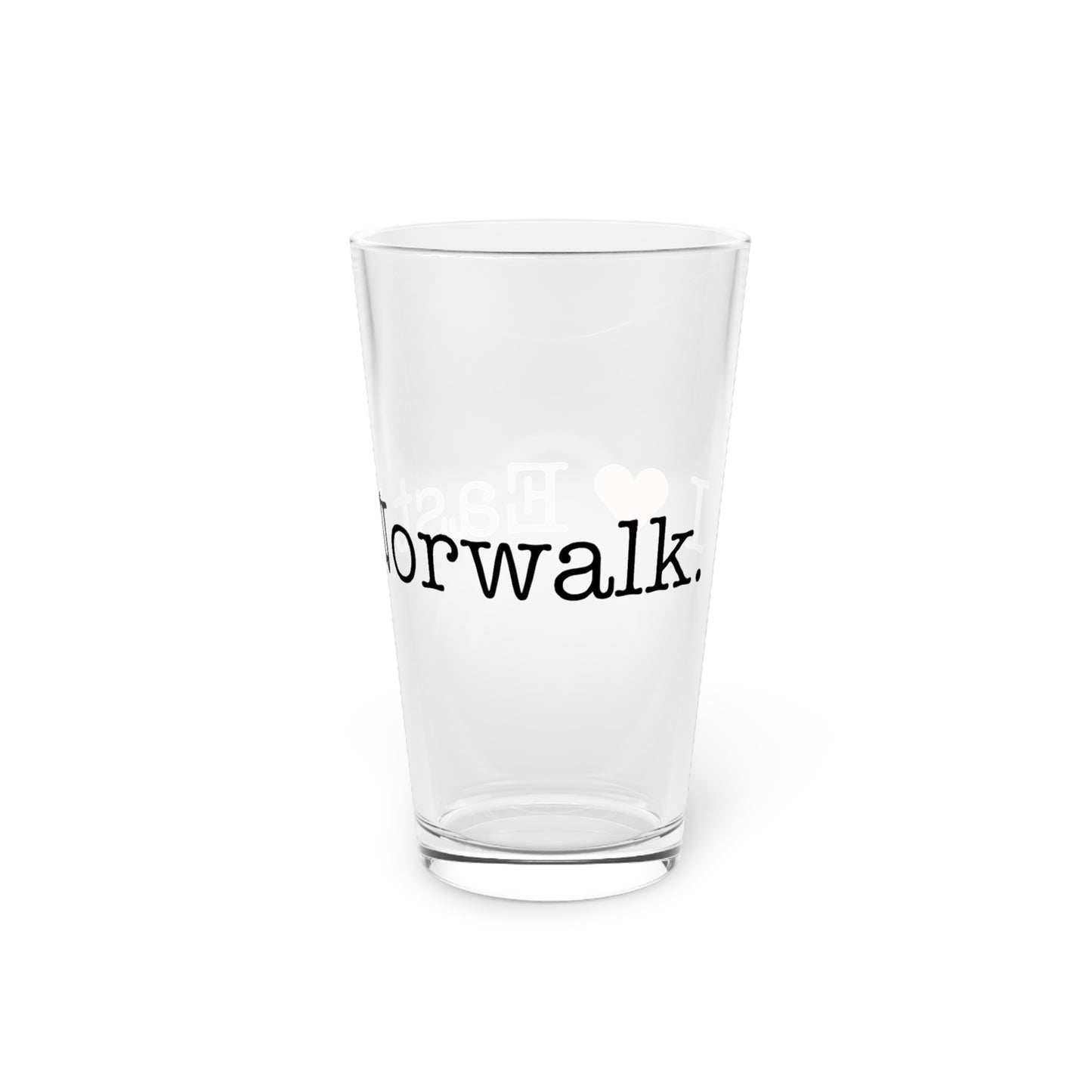 I Heart East Norwalk. Pint Glass, 16oz