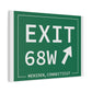 Vintage Exit 68W WCP Sign Matte Canvas, Stretched, 1.25"