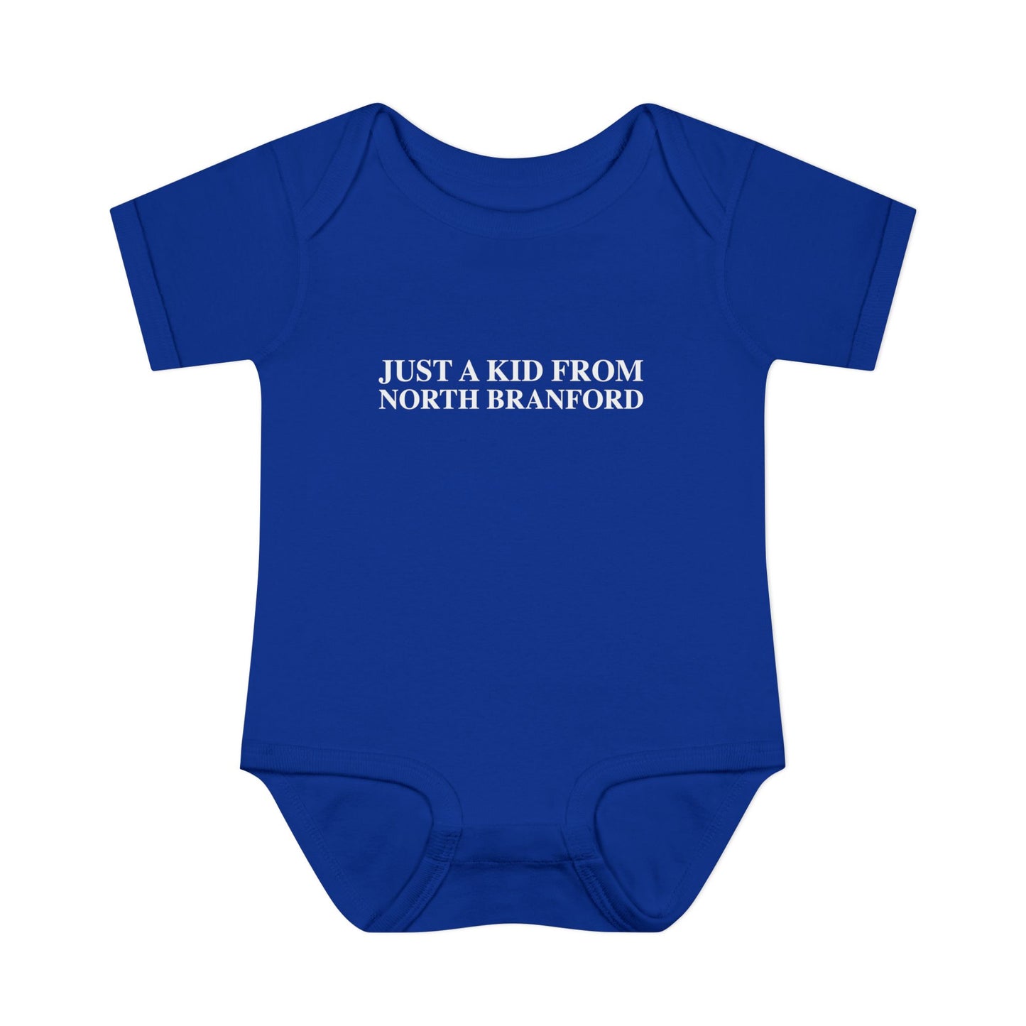 Just a kid from North Branford Infant Baby Rib Bodysuit