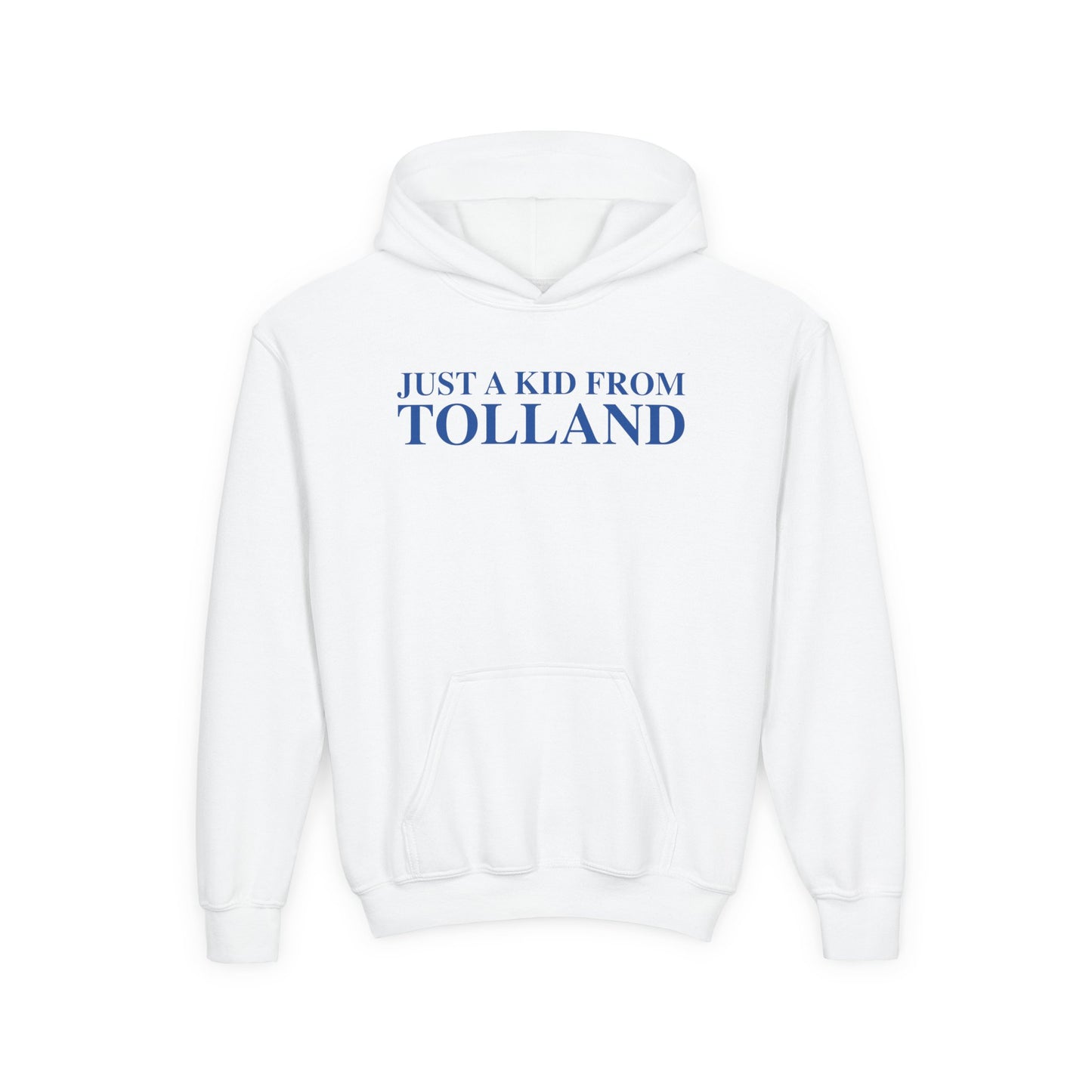 Just a kid from Tolland Youth Heavy Blend Hooded Sweatshirt