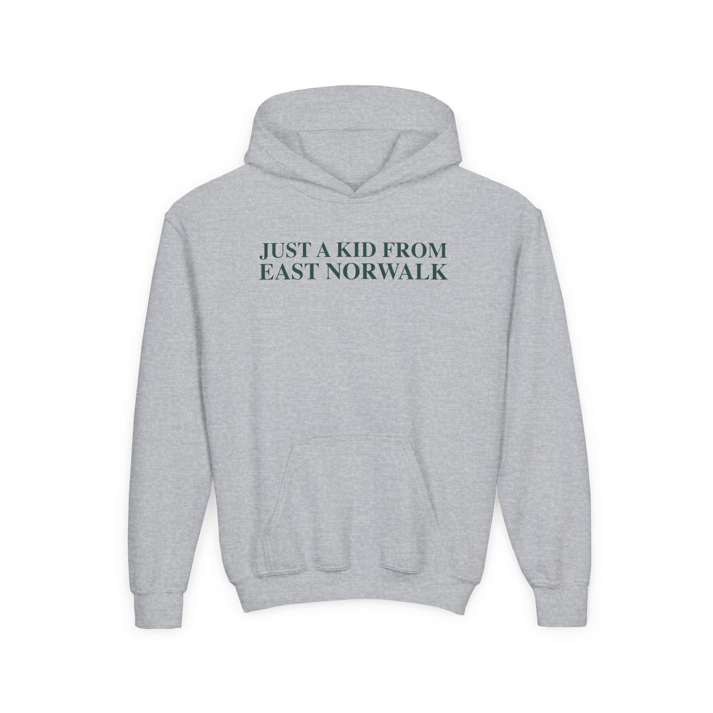 Just a kid from East Norwalk Youth Heavy Blend Hooded Sweatshirt