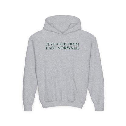 Just a kid from East Norwalk Youth Heavy Blend Hooded Sweatshirt