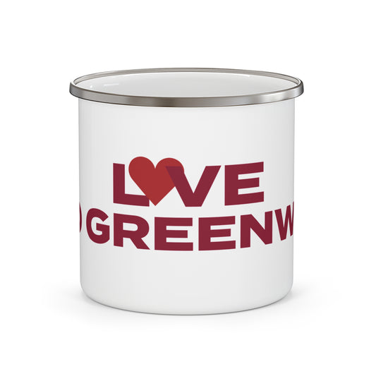 Love Old Greenwich Enamel Camping Mug