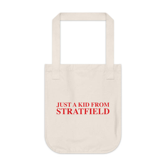 Just a kid from Stratfield Organic Canvas Tote Bag