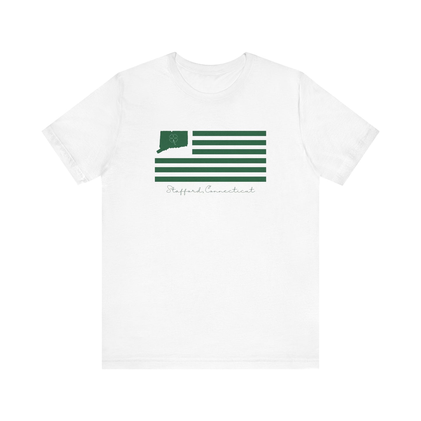 Stafford Connecticut St. Patrick’s Day Flag Unisex Jersey Short Sleeve T-Shirt