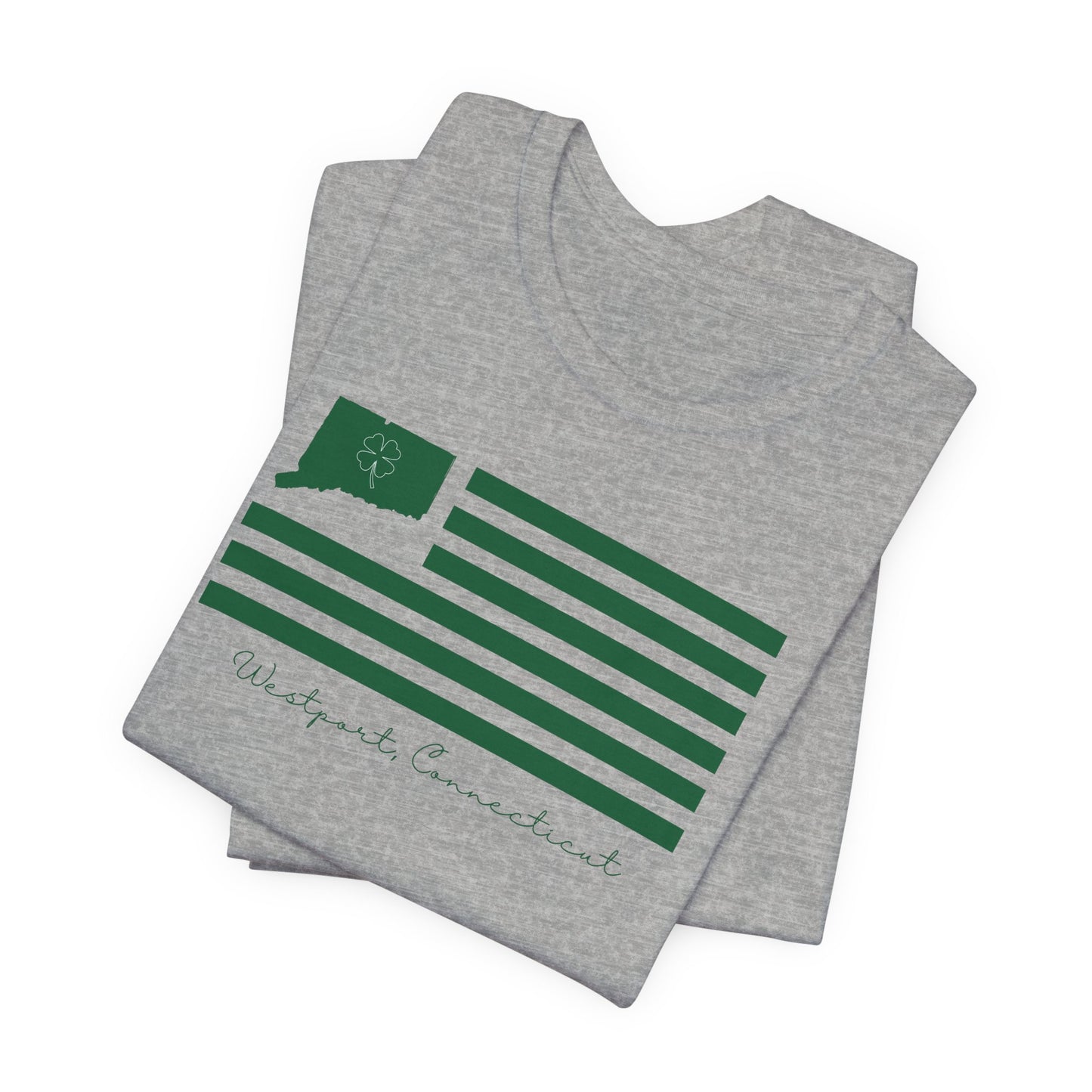 Westport Connecticut St Patrick’s Day Flag Unisex Jersey Short Sleeve T-Shirt