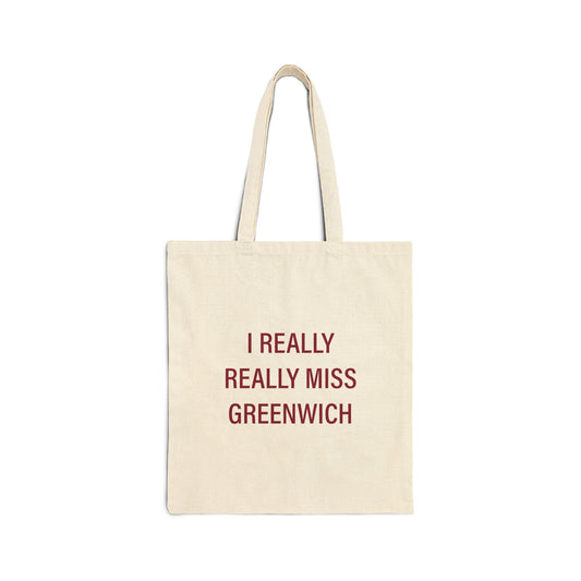 I Really Really Miss Greenwich Cotton Canvas Tote Bag