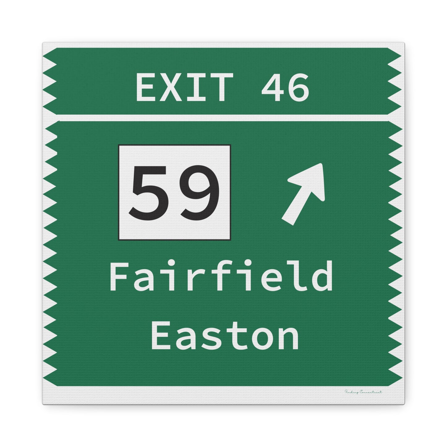 Vintage Merritt Parkway Exit 46 Sign Matte Canvas, Stretched, 1.25"