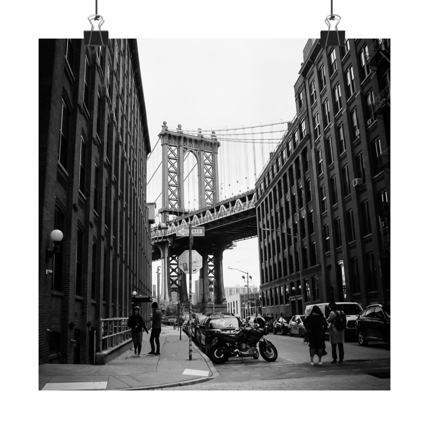 Manhattan Bridge Black and White Matte Vertical Posters