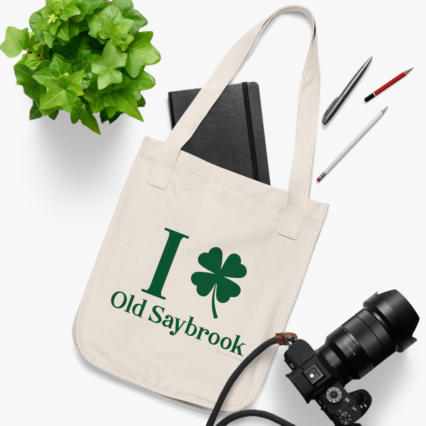 I Clover Old Saybrook Organic Canvas Tote Bag (green)