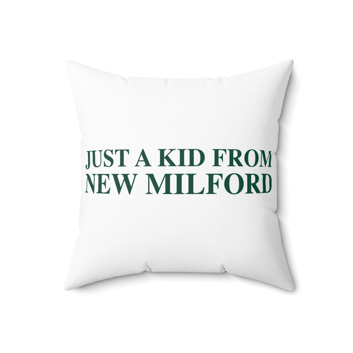 Just a kid from New Milford Polyester Square Pillow