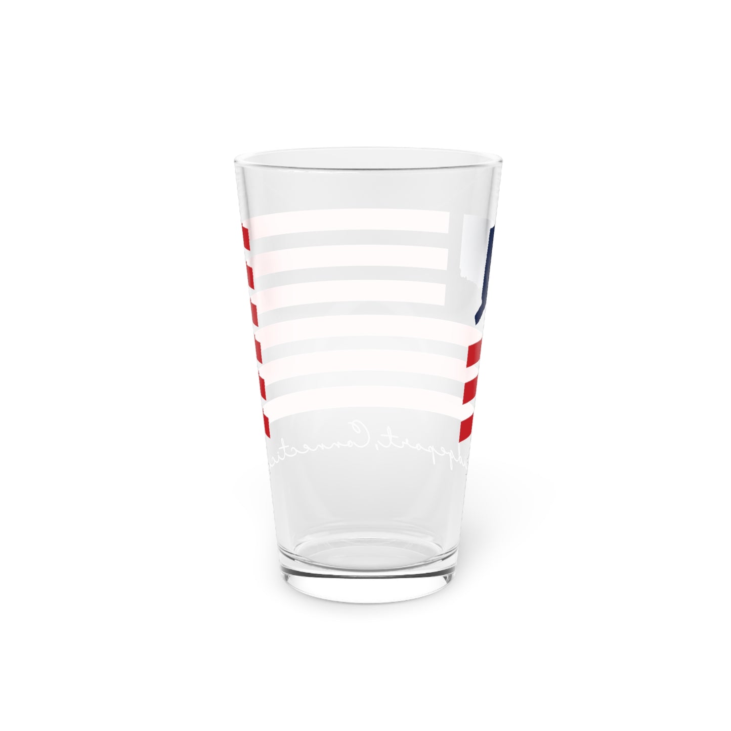 Bridgeport Connecticut Flag Pint Glass, 16oz