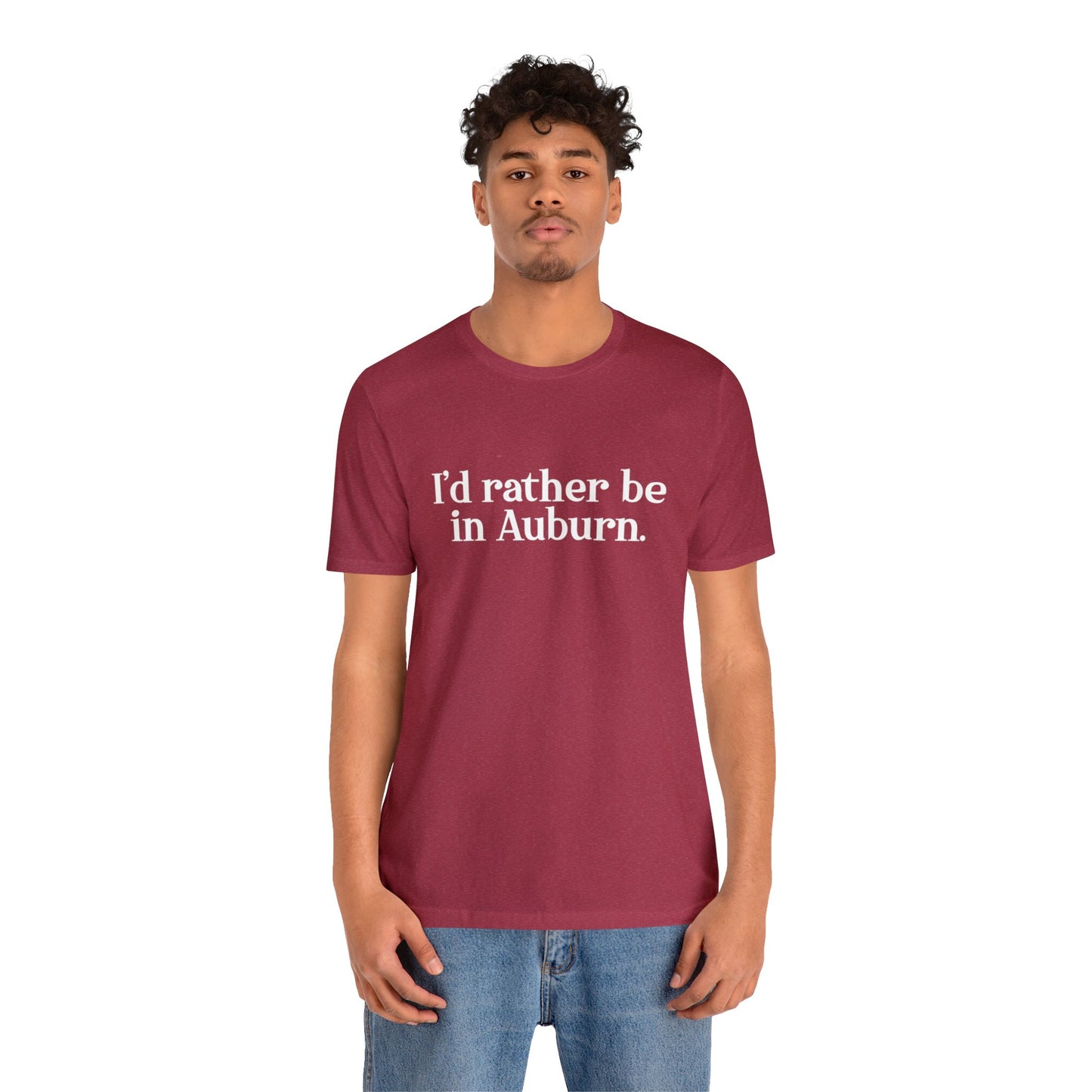 I'd rather be in Auburn Unisex Jersey Short Sleeve Tee