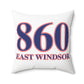 860 East Windsor Red, White & Blue Spun Polyester Square Pillow