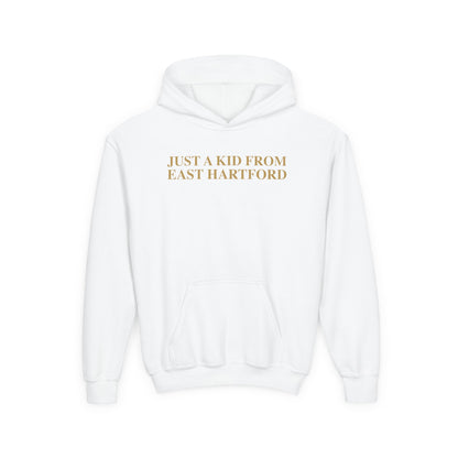 Just a kid from East Hartford Youth Heavy Blend Hooded Sweatshirt