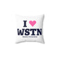 I Heart WSTN Spun Polyester Square Pillow
