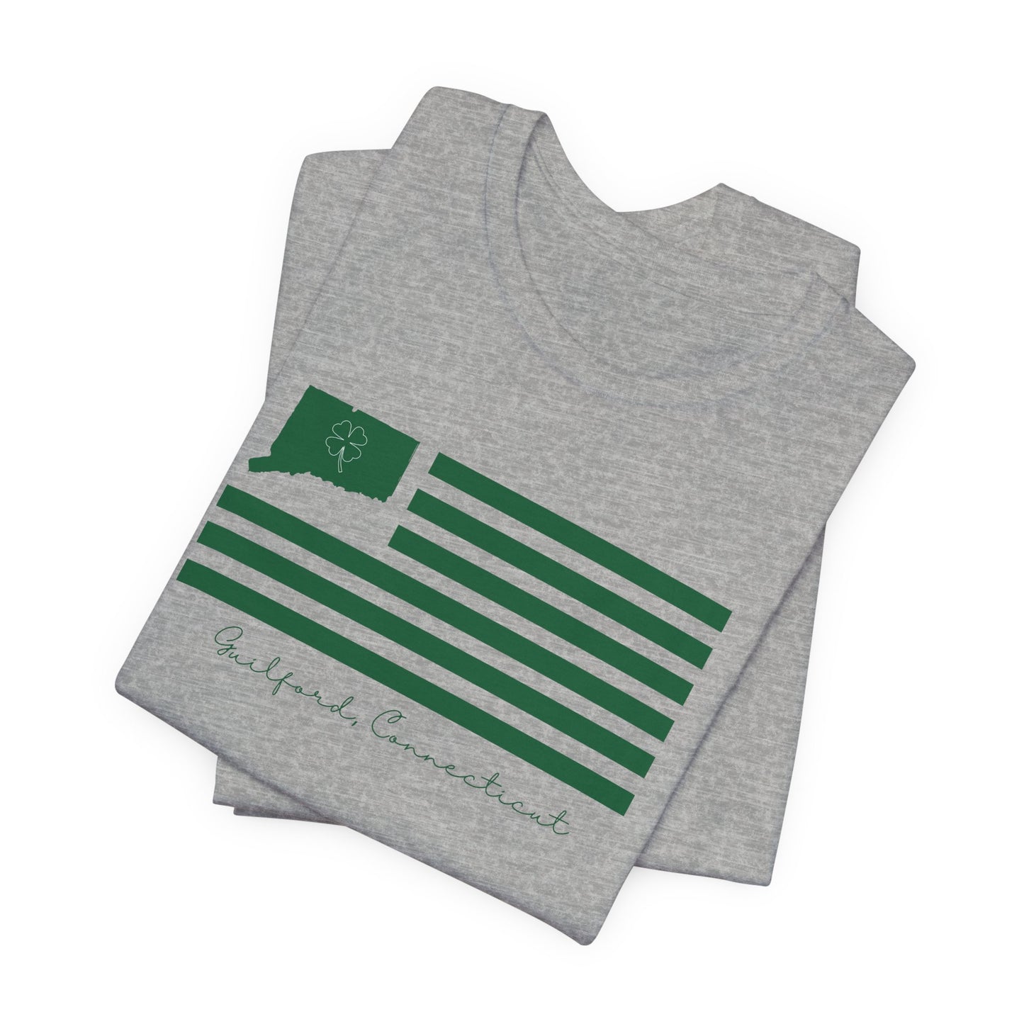 Guilford Connecticut St Patrick’s Day Flag Unisex Jersey Short Sleeve T-Shirt