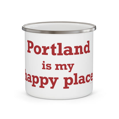 Portland is My Happy Place Enamel Camping Mug