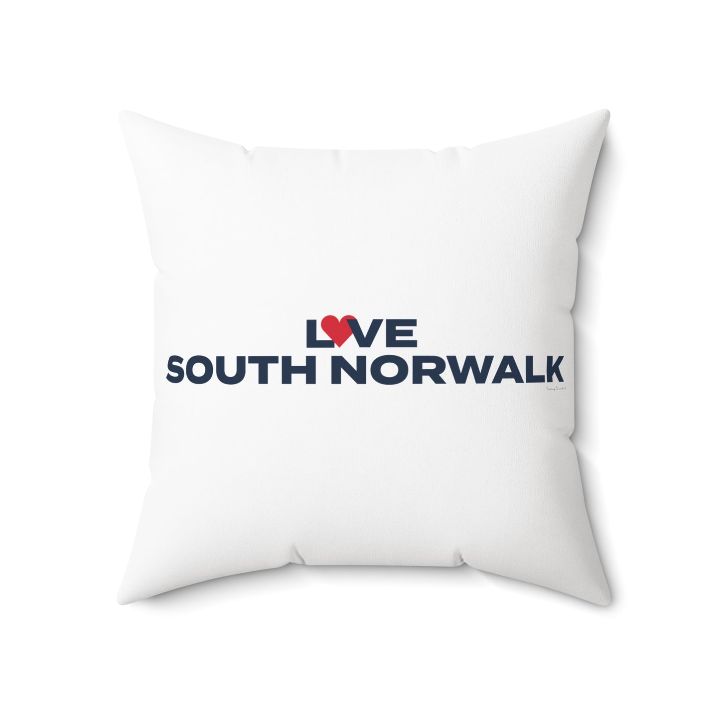 Love South Norwalk Spun Polyester Square Pillow