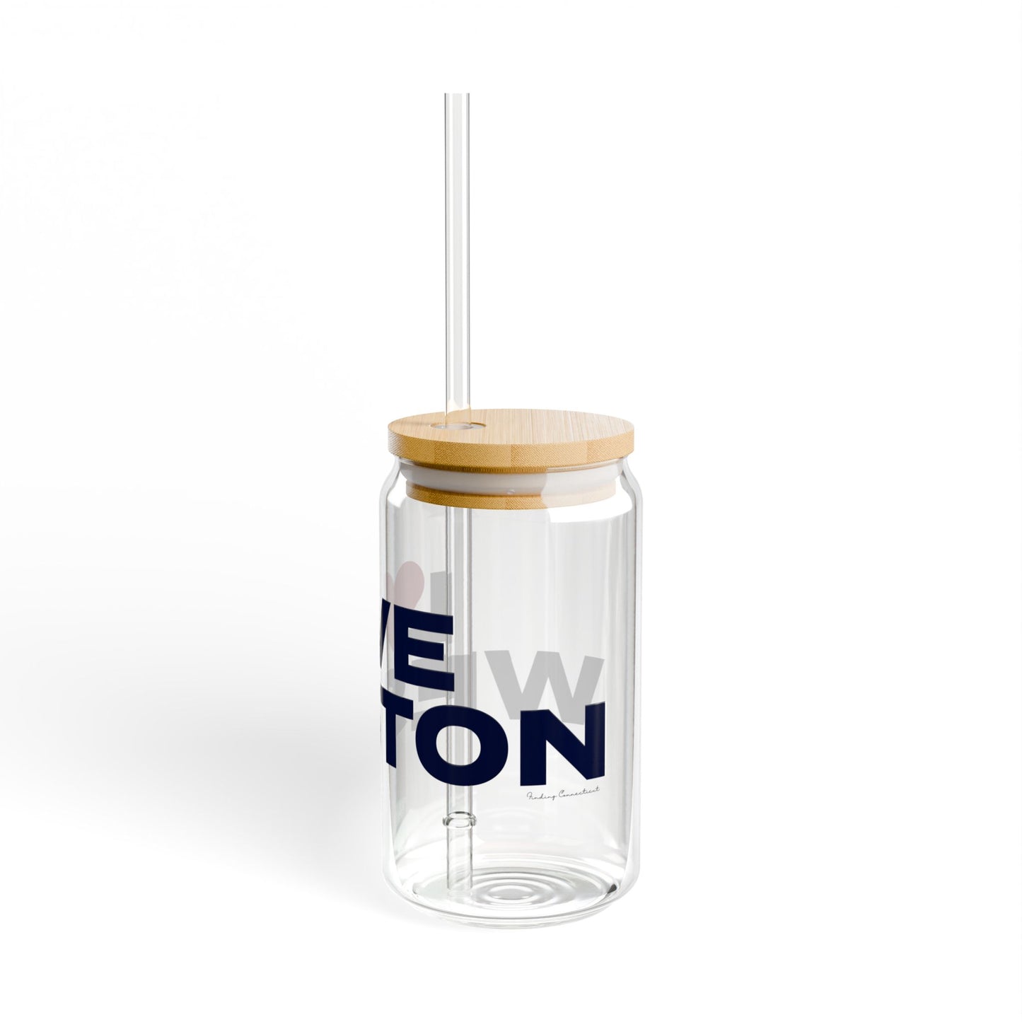 Love Weston Glass Can with Straw and Lid, 16oz