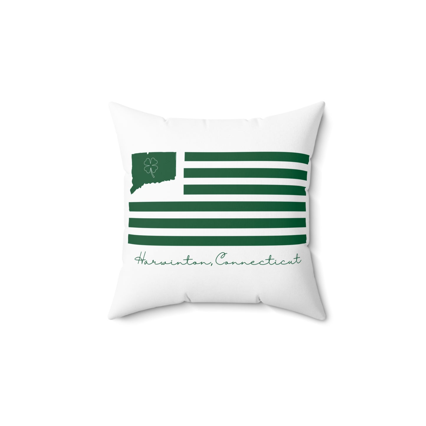 Harwinton Connecticut St. Patrick’s Day Flag Spun Polyester Square Pillow