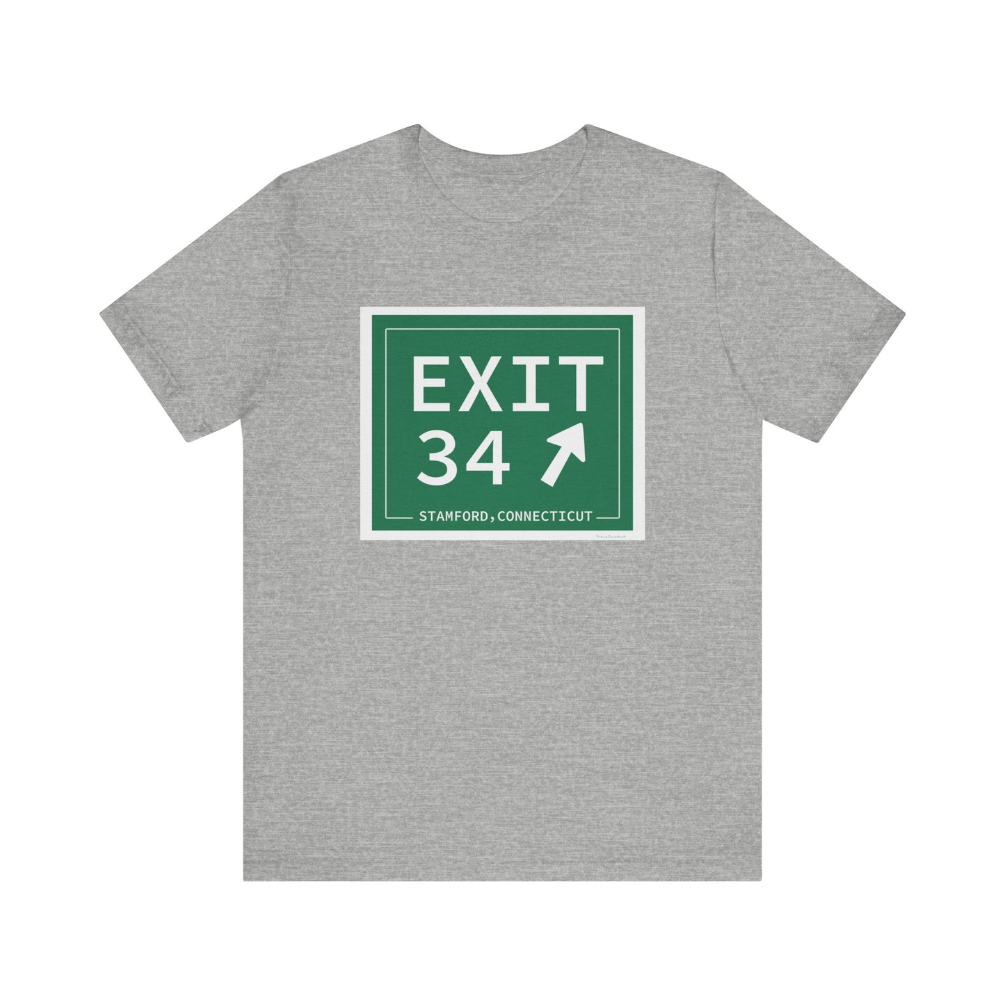 Vintage Exit 34 Merritt Parkway Sign Unisex Jersey Short Sleeve T-Shirt