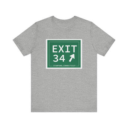 Vintage Exit 34 Merritt Parkway Sign Unisex Jersey Short Sleeve T-Shirt