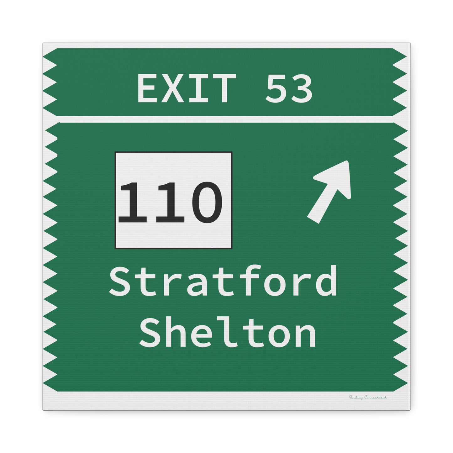 Vintage Merritt Parkway Exit 53 Sign Matte Canvas, Stretched, 1.25"