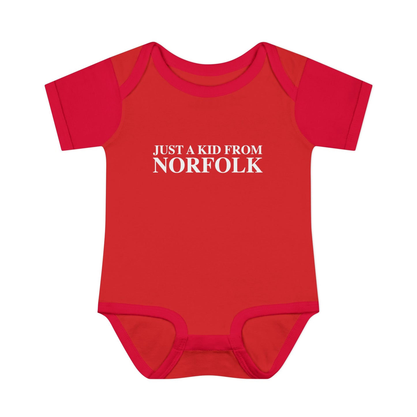 Just a kid from Norfolk Infant Baby Rib Bodysuit