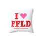 I Heart FFLD Spun Polyester Square Pillow