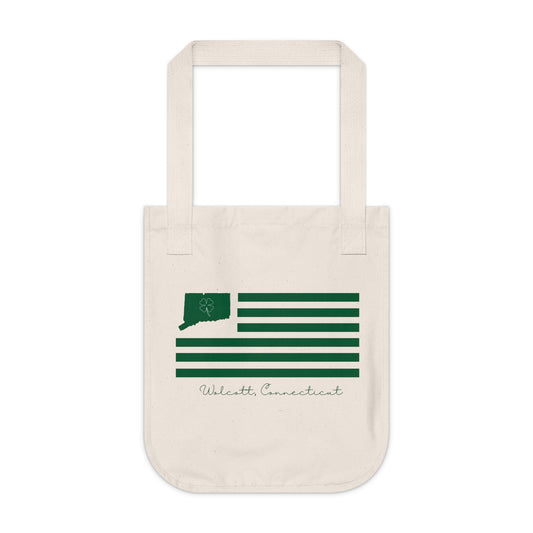Wolcott Connecticut St. Patrick’s Day Flag Organic Canvas Tote Bag