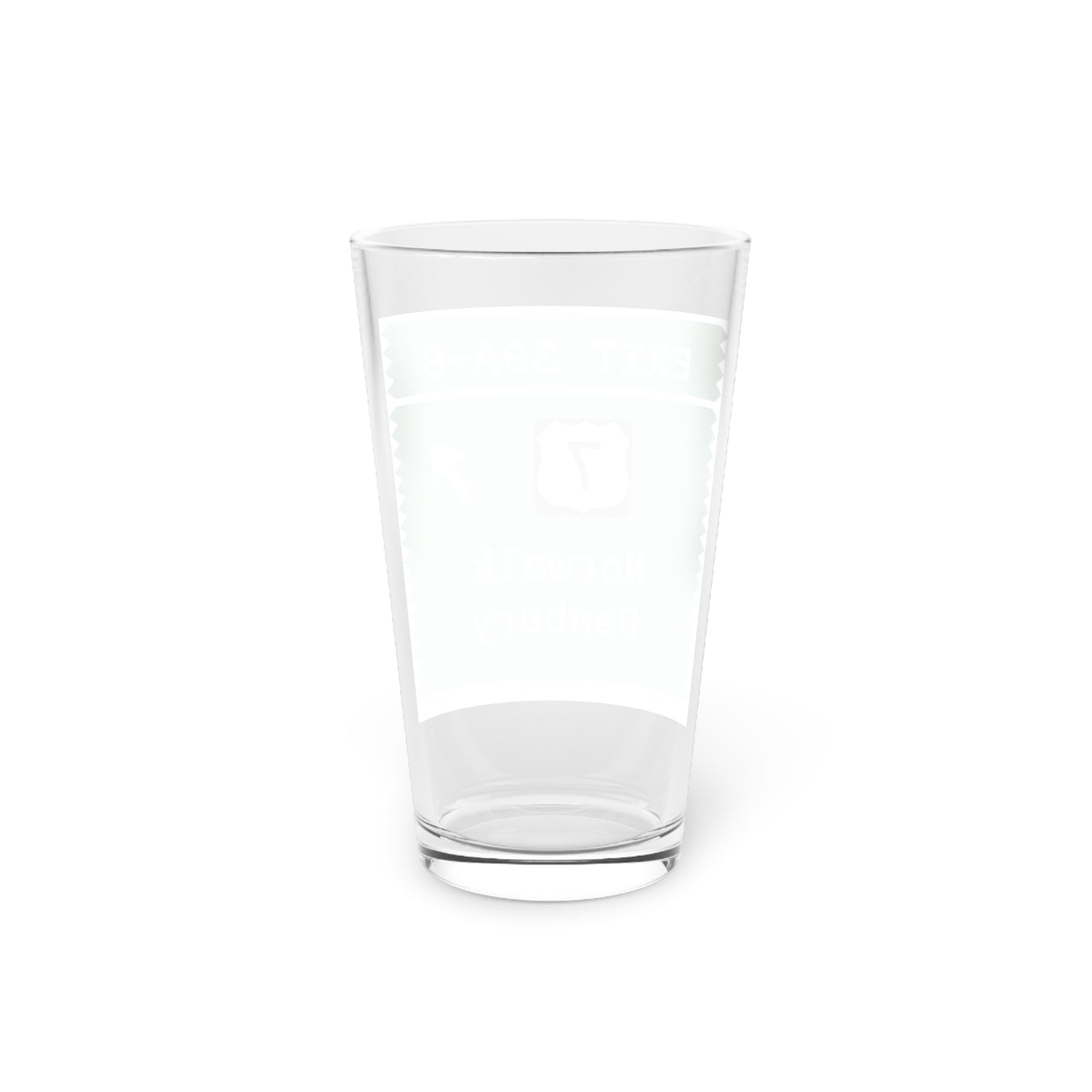Vintage Merritt Parkway Exit 39 A-B Sign Pint Glass, 16oz