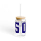 06475 Old Saybrook Connecticut Zip Code Glass Can with Straw and Lid, 16oz