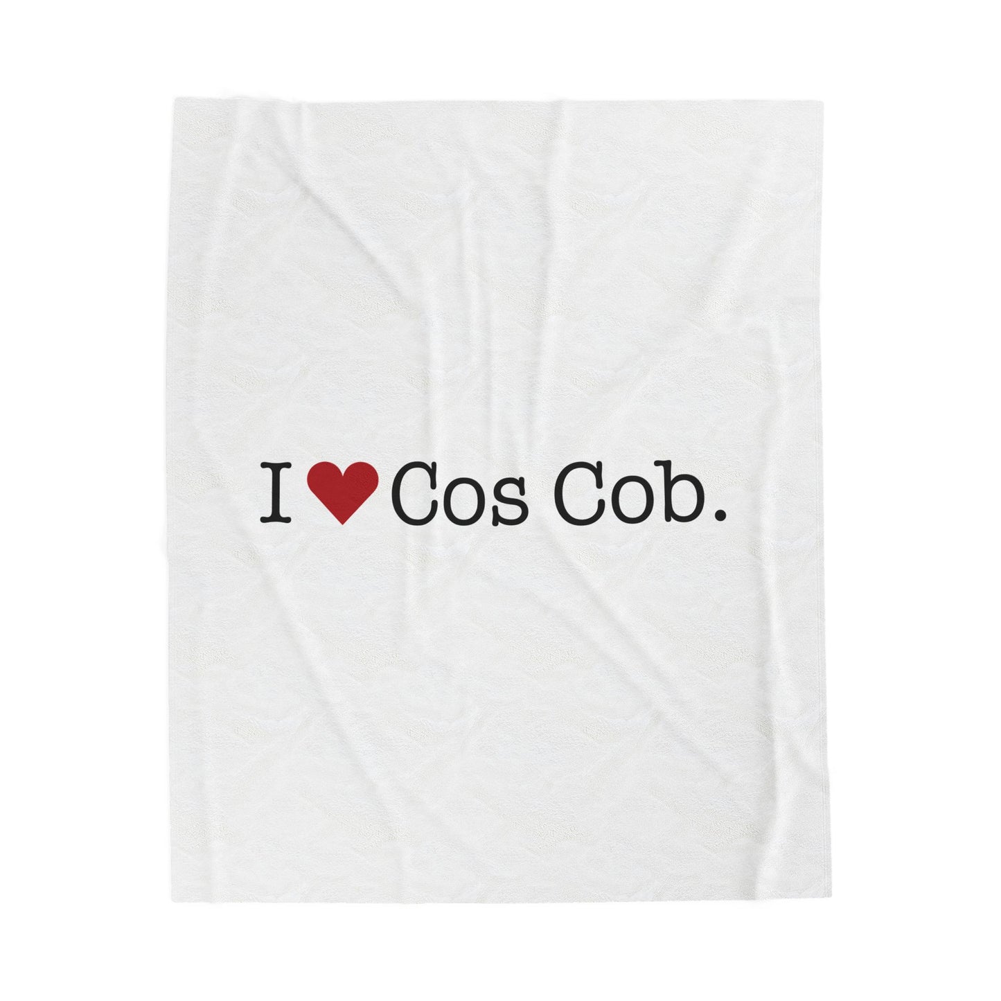 I Heart Cos Cob. Velveteen Plush Blanket
