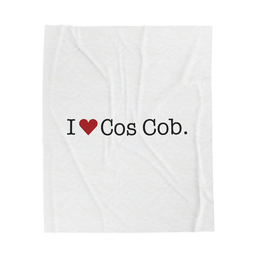 I Heart Cos Cob. Velveteen Plush Blanket