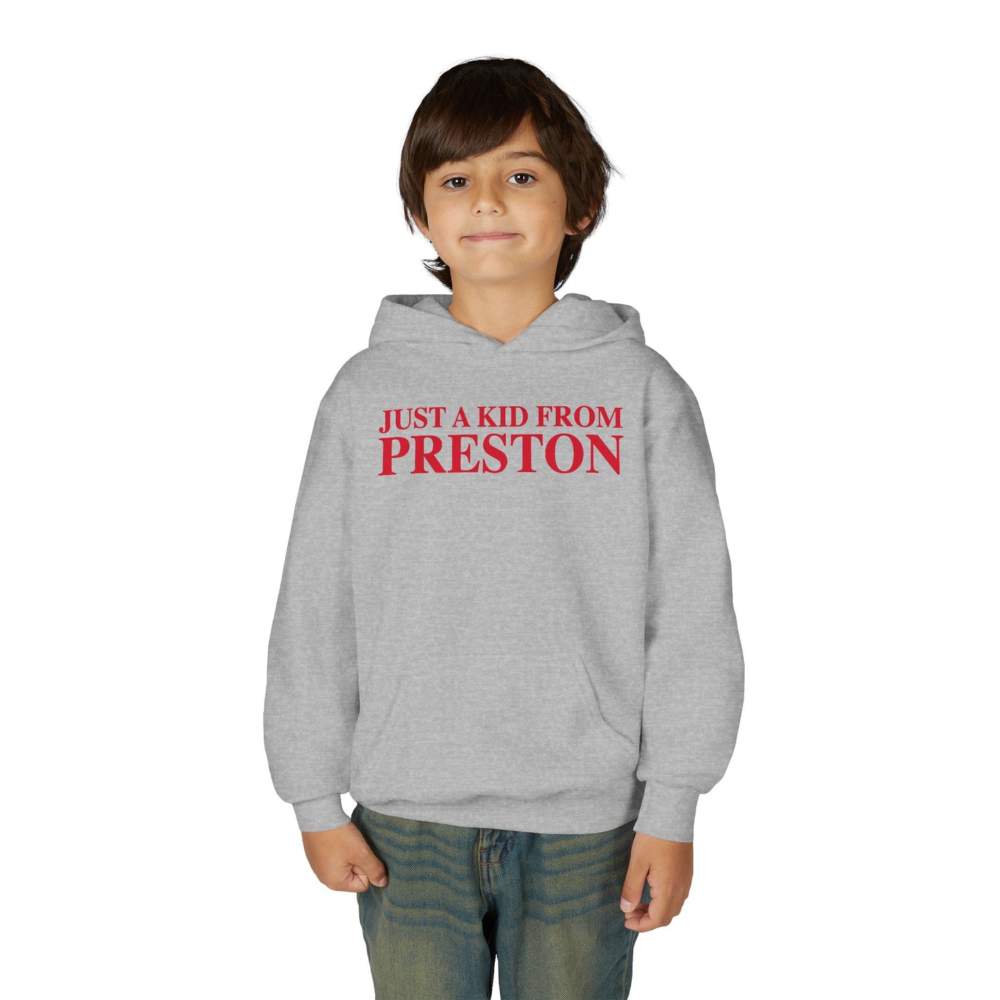 Just a kid from Preston Youth Heavy Blend Hooded Sweatshirt