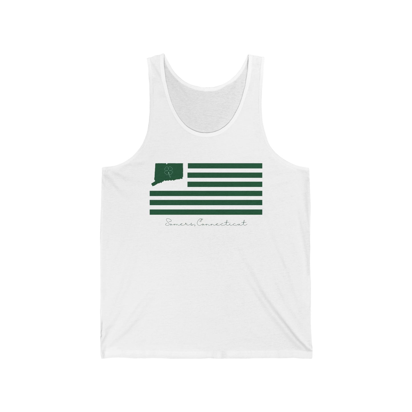 Somers Connecticut St. Patrick’s Day Flag Unisex Jersey Tank Top