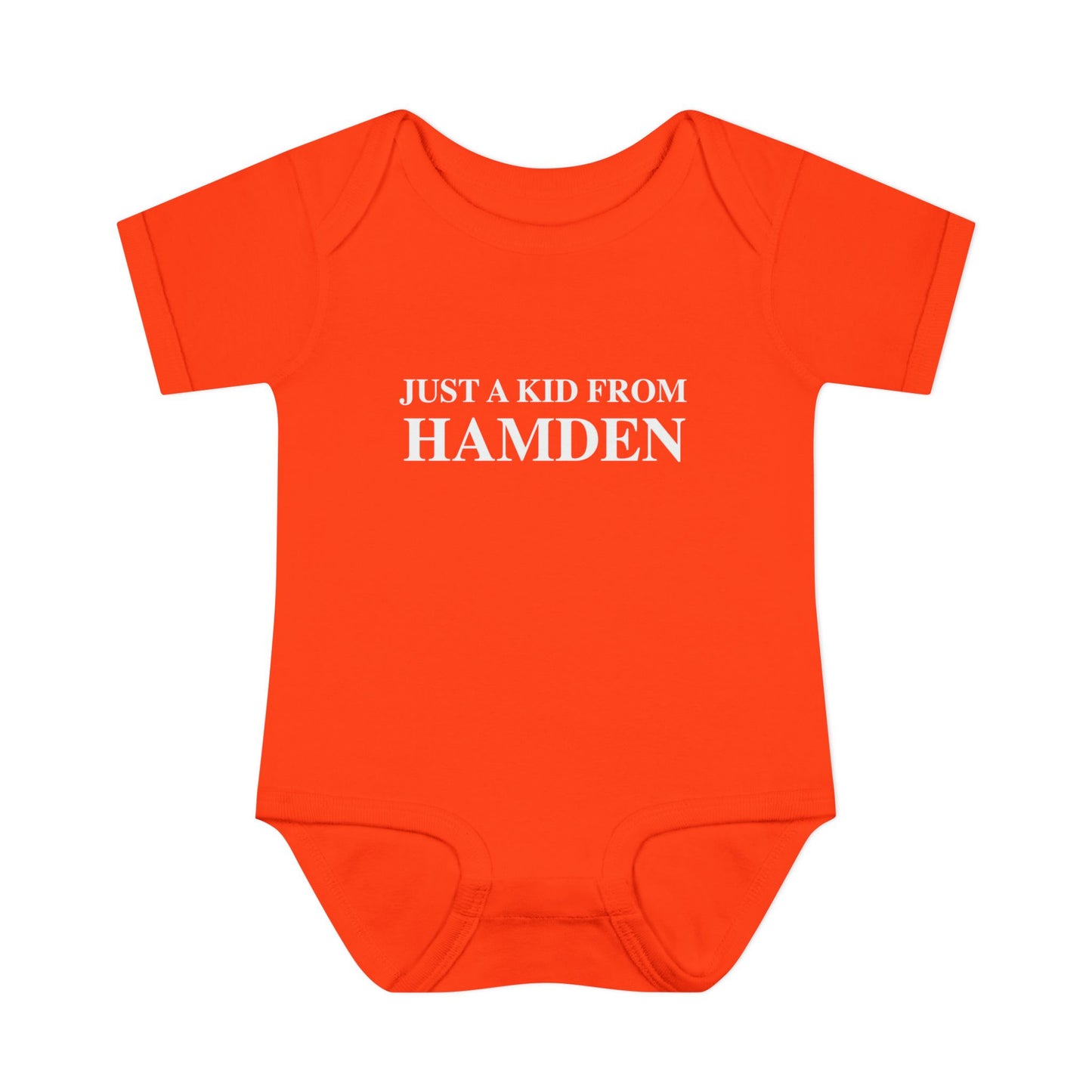 Just a kid from Hamden Infant Baby Rib Bodysuit