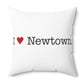 I Heart Newtown.  Spun Polyester Square Pillow