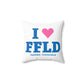 I Heart FFLD Spun Polyester Square Pillow