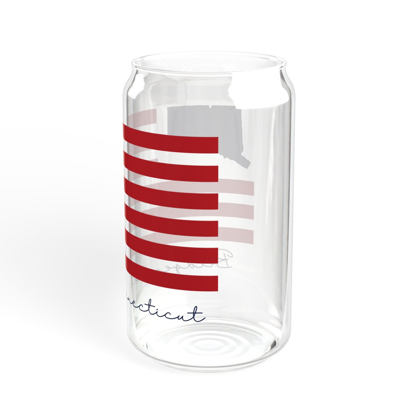 Bridgeport Connecticut Flag Sipper Glass, 16oz