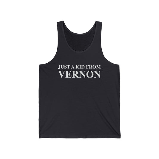 Just a kid from Vernon Unisex Jersey Tank