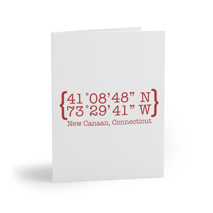 New Canaan Coordinates Greeting Cards