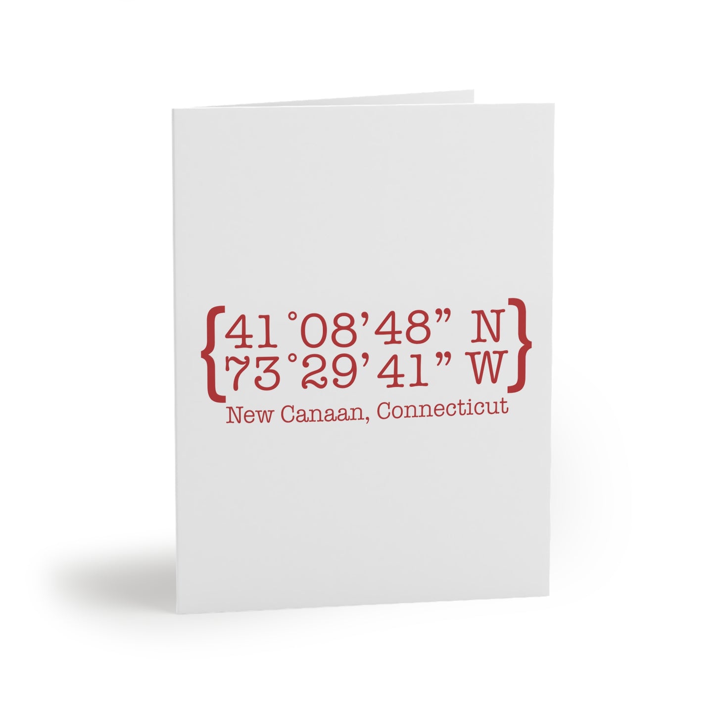 New Canaan Coordinates Greeting Cards